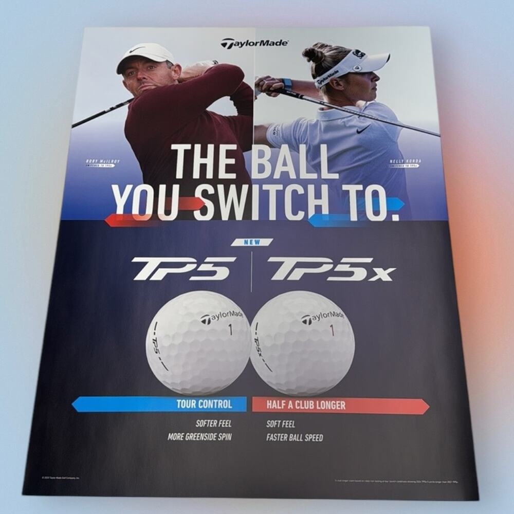 TAYLORMADE TP5 Promotional Poster RORY MCILROY / NELLY KORDA